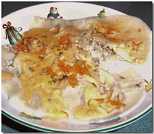Mushroom Ravioli in Cream Sauce. Click on image to view larger size in a new window.