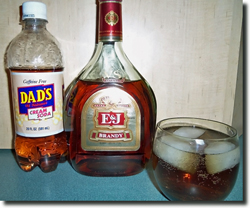 E&J Brandy with cream soda. Click on image to view larger size in a new window.