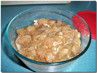 Marinating chicken for New Years Eve Spring Rolls. Click on image to view larger size in a new window.