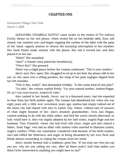 Sample from chapter one of "Limb  Iniquity." Click on image to view larger size in a new window.