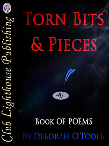 Front cover for "Torn Bits & Pieces" by Deborah O'Toole. Click on image to view larger size in a new window.