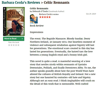 Book review of "Celtic Remnants" at Good Reads
