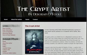 Official website for "The Crypt Artist" by Deborah O'Toole.