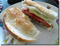 Bacon, Lettuce & Tomato Sandwich (BLT). Click on image to view larger size in a new window.