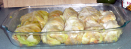 Cabbage Rolls before sauce. Click on image to see larger size in a new window.