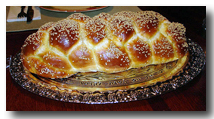 Challah (braided bread). Click on image to view larger size in a new window.