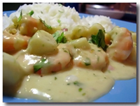Coco Crevettes (Prawns in Coconut Sauce)