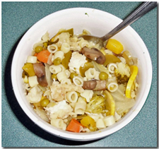 Chicken & Vegetable Pasta Soup. Click on image to view larger size in a new window.