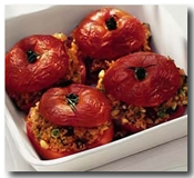 Maschi (Sudanese tomatoes stuffed with beef)