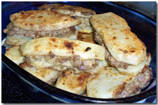 Batata Mbattina (Libyan lamb & potato sandwiches). Click on image to view larger size in a new window.