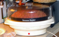 Meat Loaf Roll in steamer basket