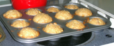 Morning Glory Muffins after baking. Click on image to see larger size in a new window.