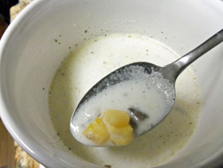 Mushroom Soup with hominy. Click on image to see larger size in a new window.