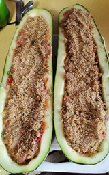 Zucchini Stuffed with Sausage. Click on image to view larger size in a new window.