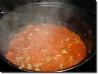 Hot Italian Sausage Tomato Sauce. Click on image to see larger size in a new window.