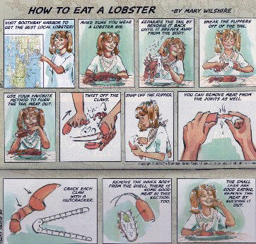 "How to Eat a Lobster" from the Boothbay Harbor Region Chamber of Commerce guide.