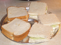 Peanut butter and banana sandwiches, and cucumber sandwiches (08/22/06). Click on image to view actual size in a new window.