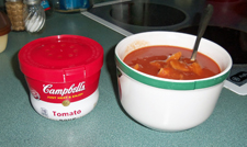Tamales & Tomato Soup. Click on image to view larger size in a new window.