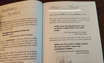 Affect versus Effect. Click on image to view larger size in a new window.
