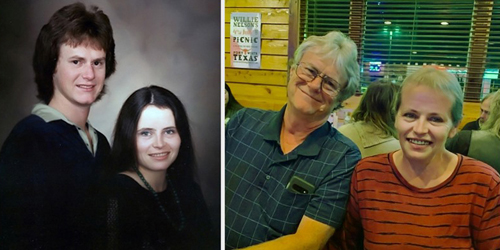 Jerry Dalton and Deborah O'Toole, then and now. Click on image to view larger size in a new window.