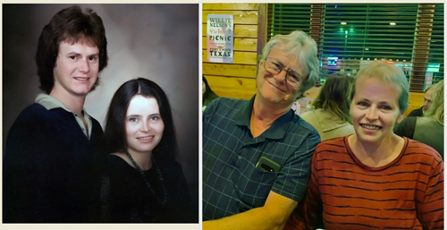 Jerry Dalton with Deborah O'Toole (1983 and 2019, respectively). Click on image to view larger size in a new window.
