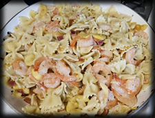 Shrimp & Zucchini Pasta in Creamy Lemon Sauce.  Click on image to view larger size in a new window.