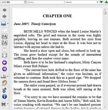 Sample from EPUB version of "Mind Sweeper" by Deborah O'Toole. Click on image to see larger size in a new window.