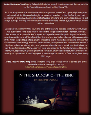 Flyer for "In the Shadow of the King" by Deborah O'Toole. Click on image to view document in a new window.
